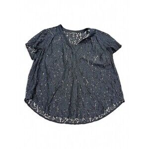 Torrid Black Lace Short-Sleeve Blouse Plus Size 14‎